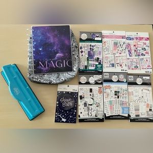 Happily Planner Bundle Classic Supplies Stickers Punch Cover